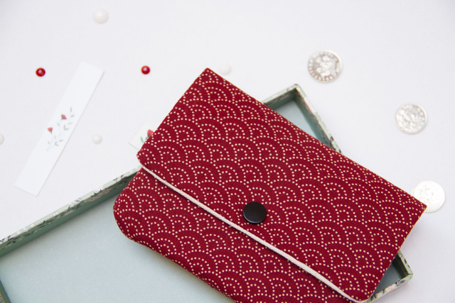 Monedero grande OLAS ROJO OSCURO