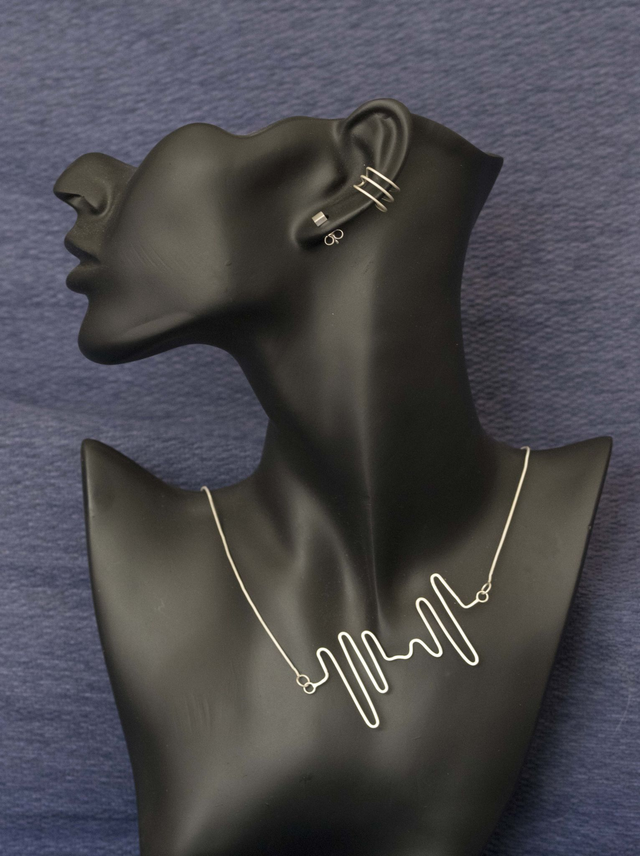 Silver Heartbeat Pendant Necklace