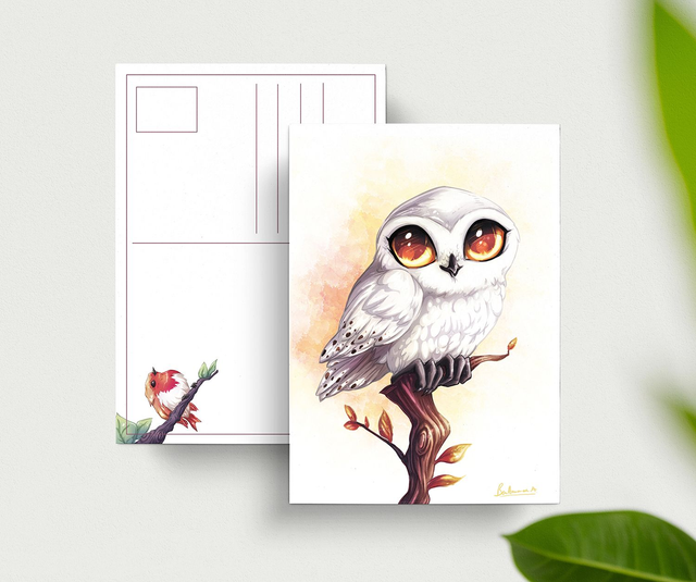 Carte postale Chouette des Neiges