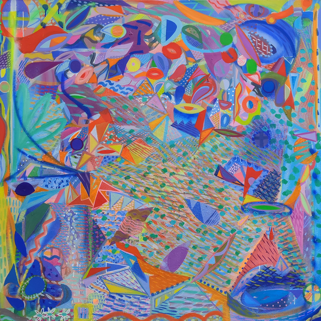 Bez tytułu, 120x120 olej akryl płótno 2022