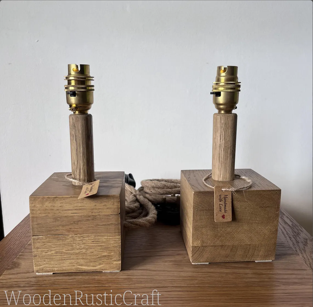 Pair of Handmade Rustic Lamp Bases