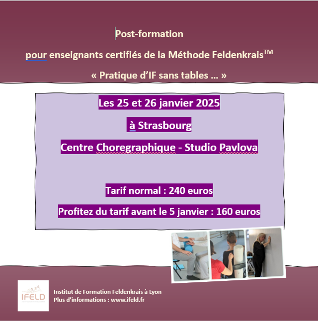 Post-formation Strasbourg 25-26 janvier 2025 - reserve praticiens Feldenkrais