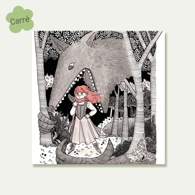 Print - CARRÉ - Le chaperon rouge médiéval