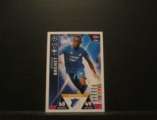 Joshua Brenet - UEFA Champions League Match Attax 2018/19 Original Trading Card #111