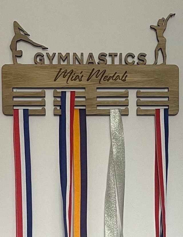 Personalised wooden Medal Holder
