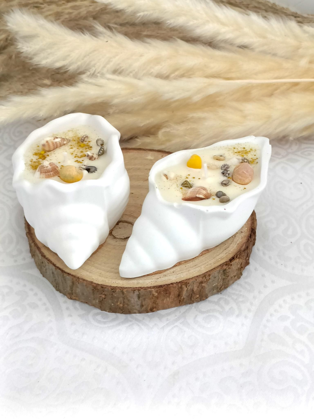 Bougie coquillage monoï 