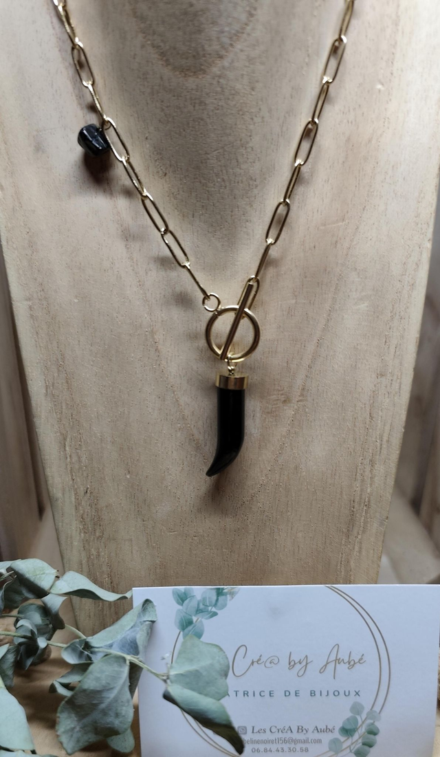 COLLIER GOLD/ CORNE NOIRE 0000600