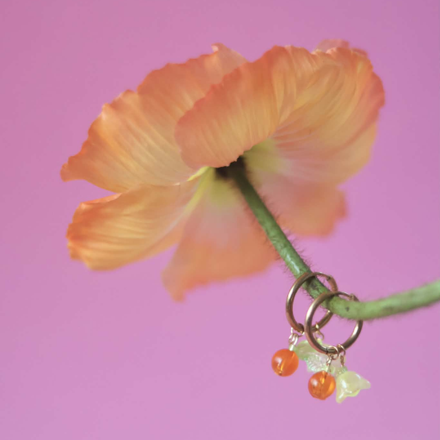 Boucles d'oreilles Fleurs d'Oranger (jaune)