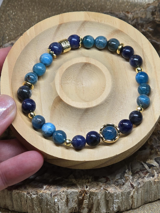 Bracelet Apatite et Sodalite en 0,8 cm