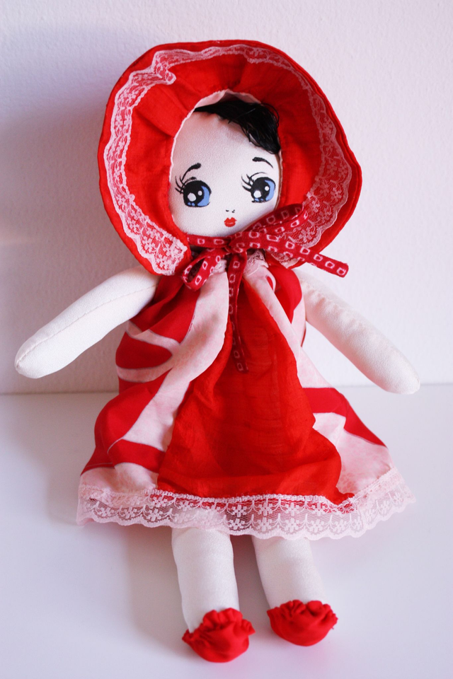 Home Deco Girl Made of Vintage Kimono Fabric, Kawaii Display, Ornament