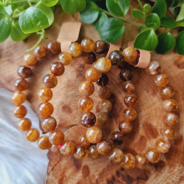 Yellow Mica Beaded Bracelet 