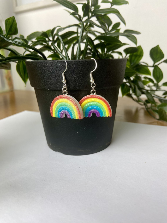Rainbow sparkle earrings.