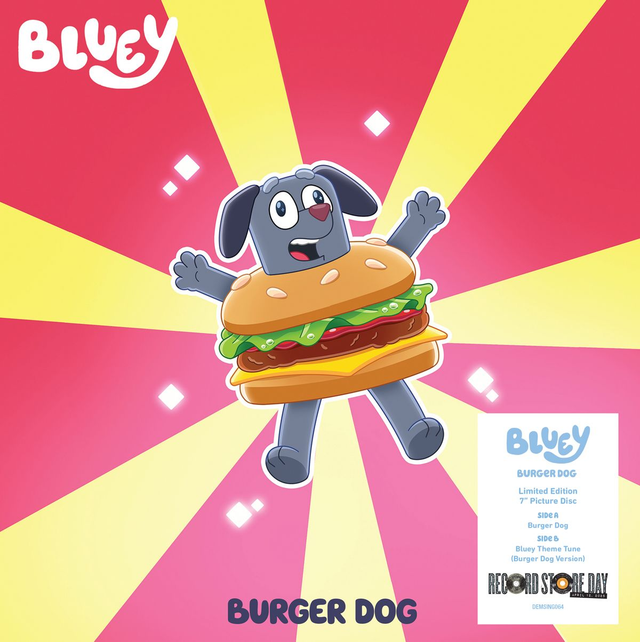 Bluey - Burger Dog / Bluey Theme Tune (Burger Dog Version) 7&quot; (Limited Edition Picture Disc Vinyl)