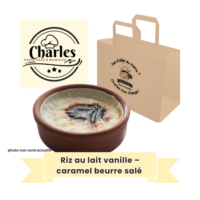 Riz au lait vanille – caramel beurre salé – Plat pour 1 personne