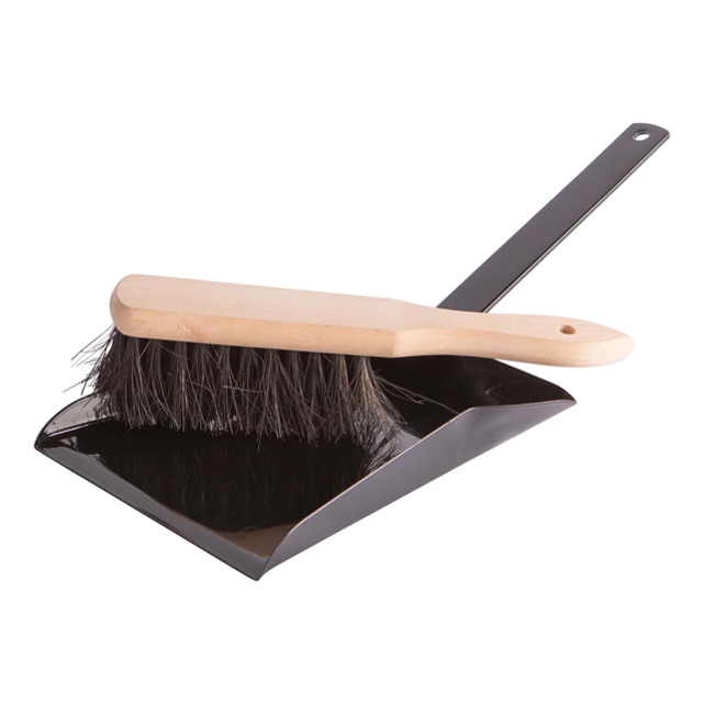 Black Fireplace Dustpan &amp; Brush Set - By Hammer &amp; Tongs