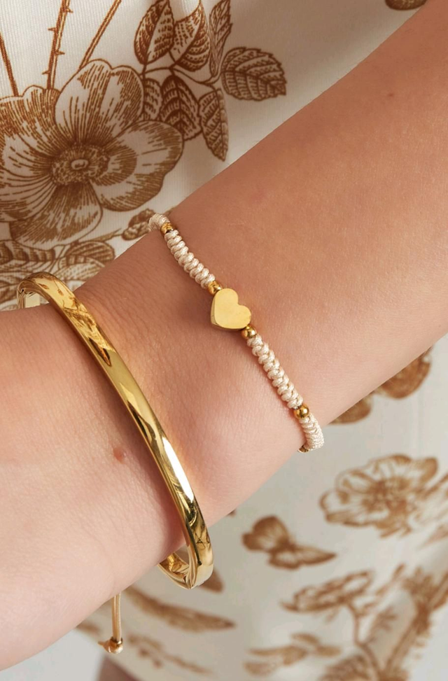 Bracelet tressé beige