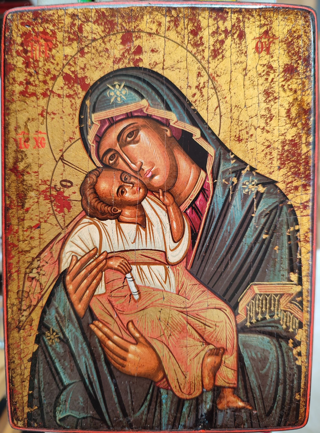 Ikona Matka Boska Troskliwa 17x13 na desce
