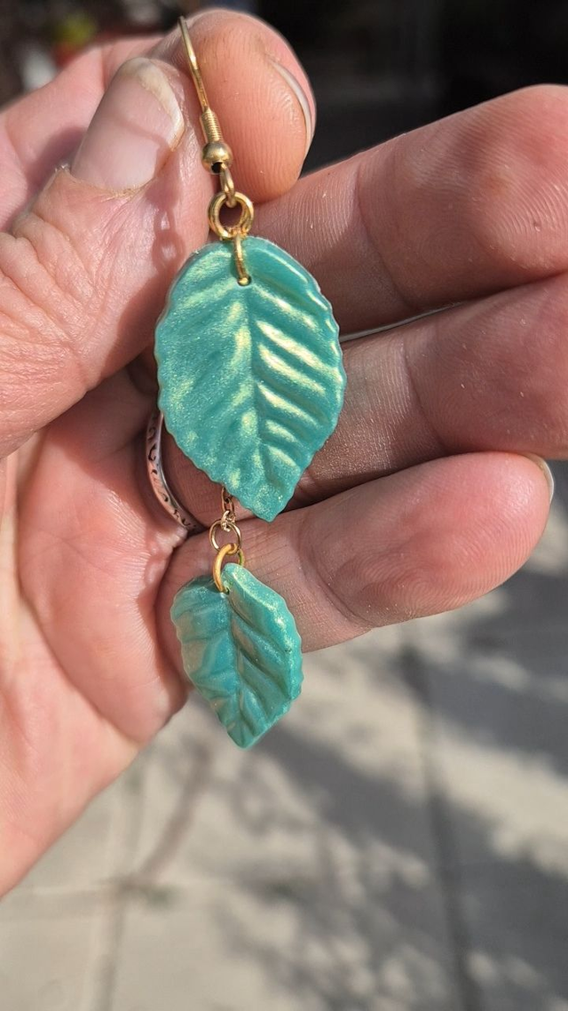 duo de feuille botanique turquoise et or