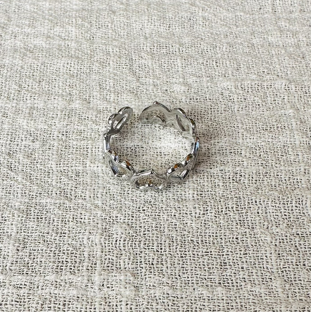 Ring hartjes zilver 