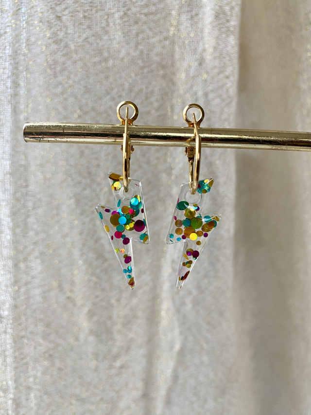 Créoles éclair - rainbow