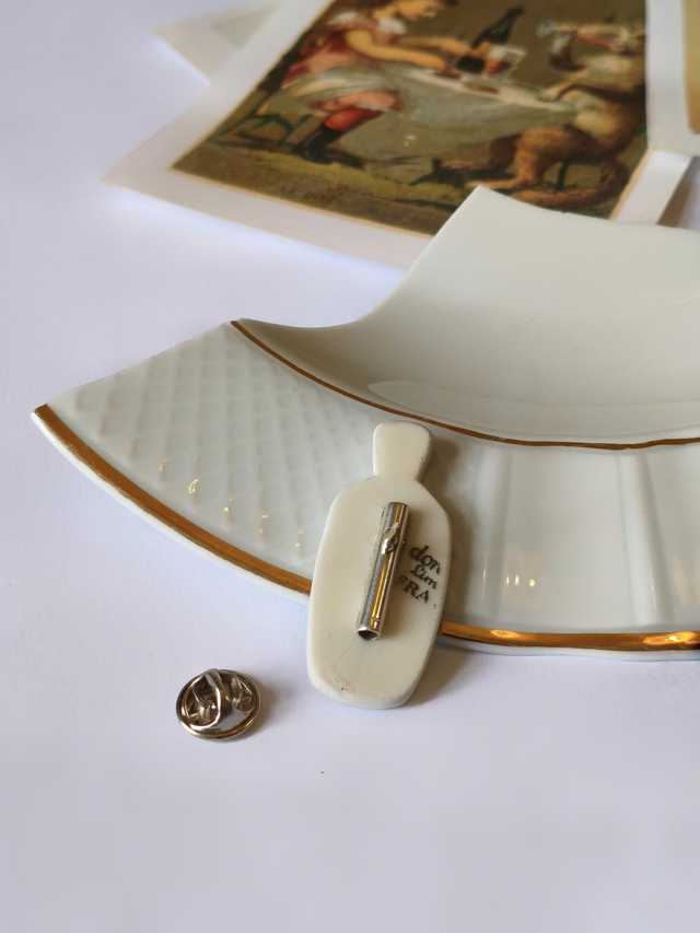 Broche boutonnière - porcelaine et argent 925 - porcelaine de Limoges, Haviland - no.1