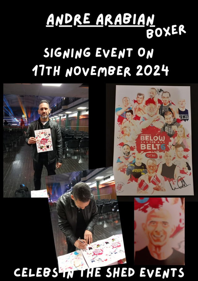 Andre Arabian Limited Edition Signed A4 Portrait Print At Boxing Signing On 17th November 2024 BUY NOW