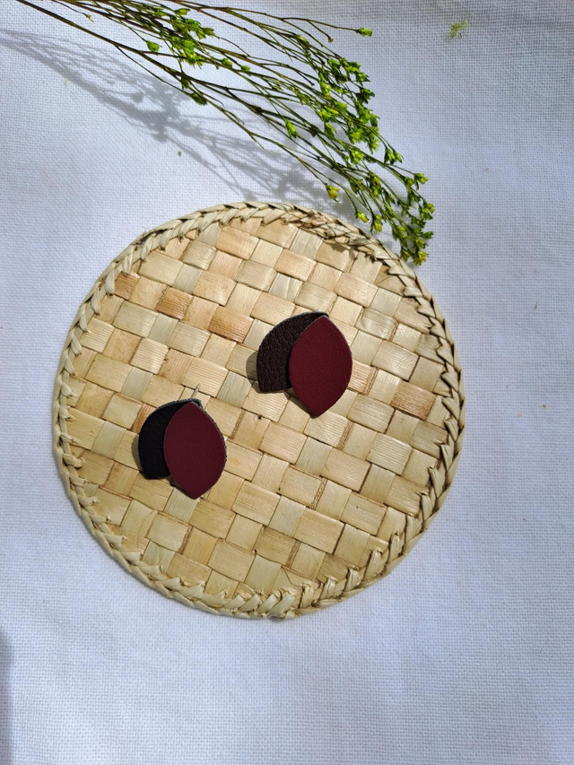 Boucles d'oreilles en matière végétale de pommes