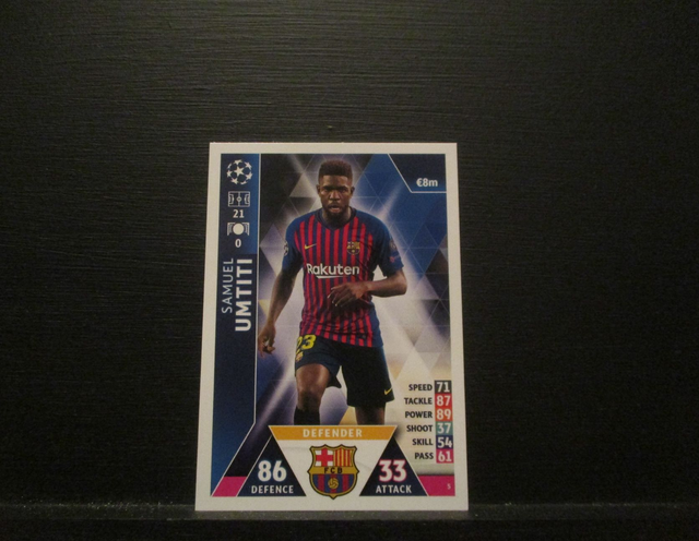Samuel Umtiti - UEFA Champions League Match Attax 2018/19 Original Trading Card #5