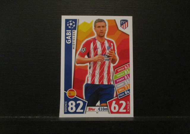 Gabi - UEFA Champions League Match Attax 2017/18 Original Trading Card #45