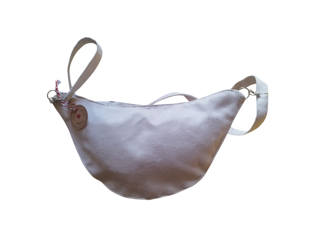 Sac banane en suédine Alaska blanc crème