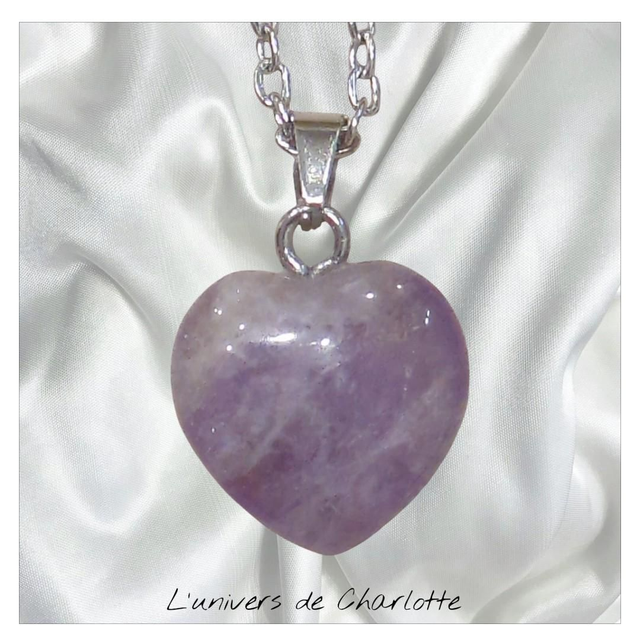 Pendentif &quot;Améthyste&quot; coeur PN-551
