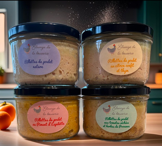 Lot de 4 rillettes de poulet