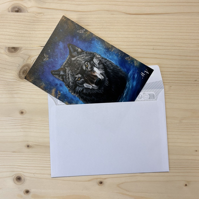 " Résilience", Loup - carte postale - 10 x 15 cm