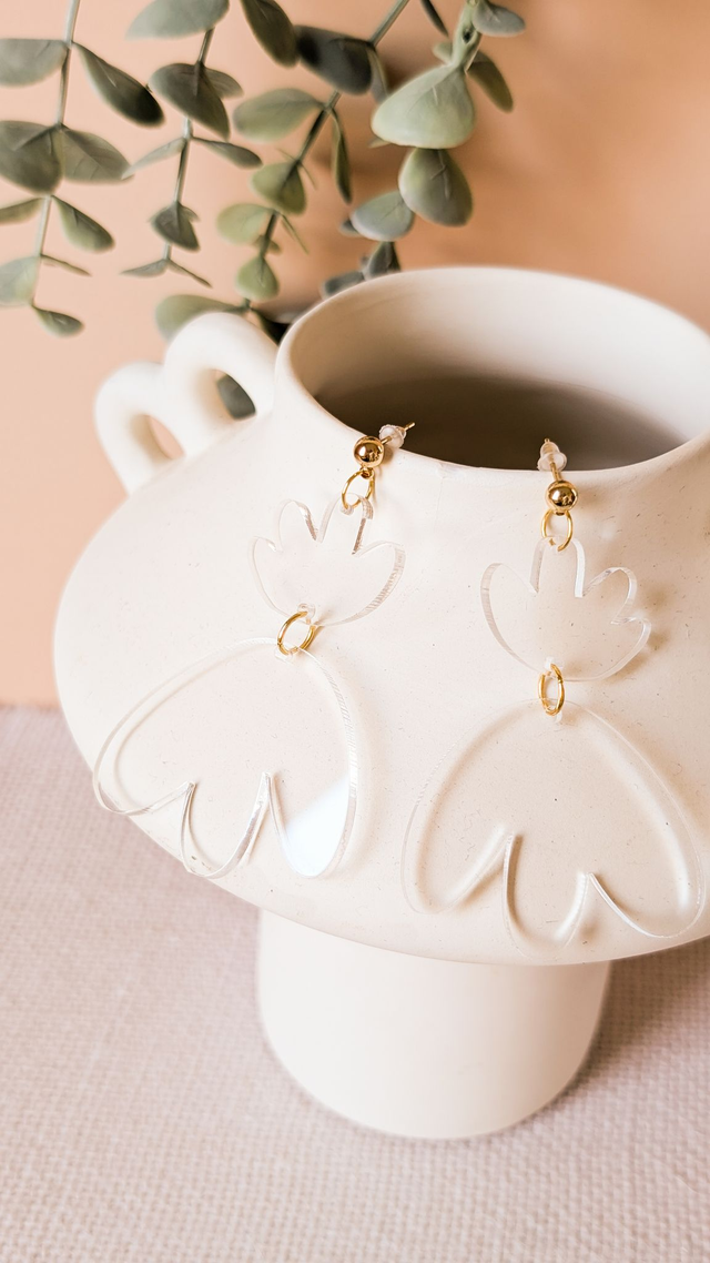Boucles d'oreilles transparentes en plexi