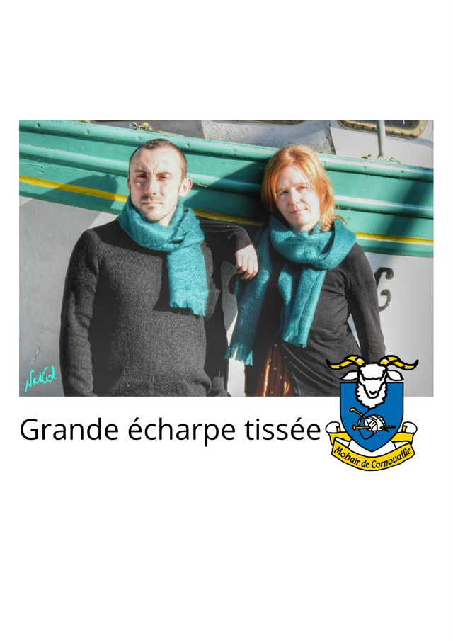 Grande écharpe tissée mohair et soie 