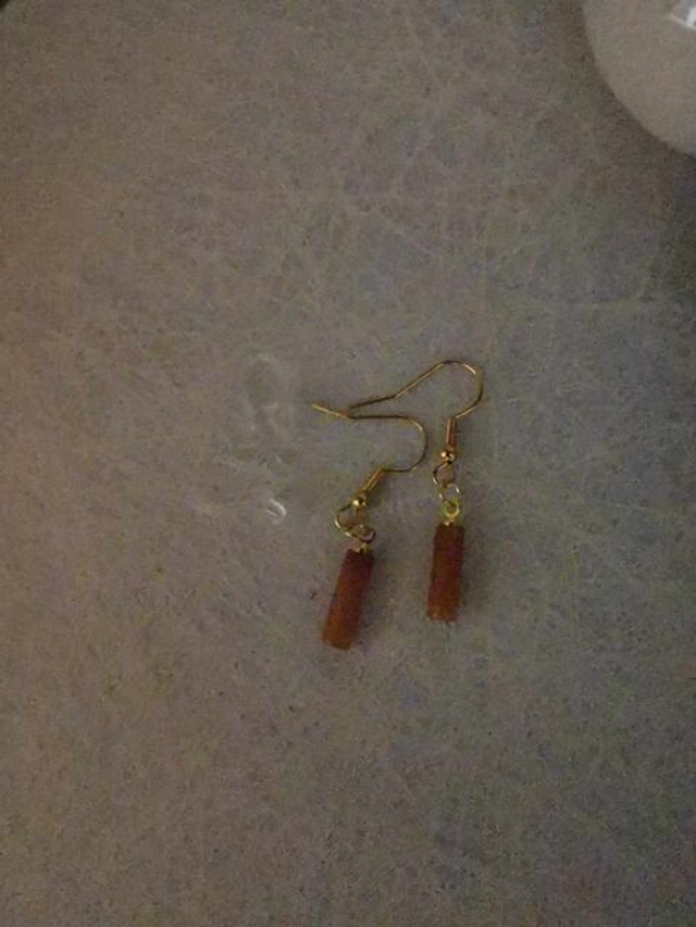 Boucles d'oreilles en Ambre tube