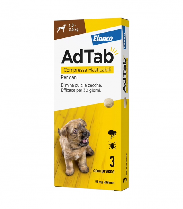 ADTAB COMPRESSE MASTICABILI CANI 1,3-2,5 KG