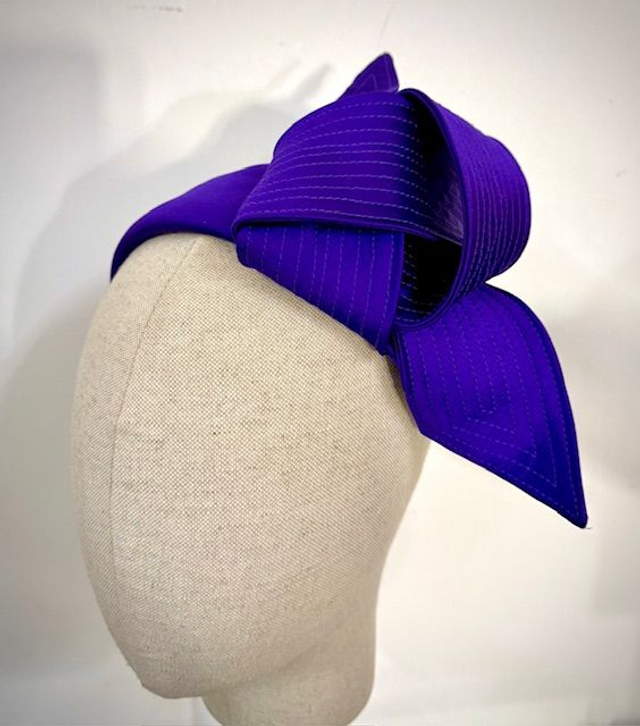 Purple satin headpiece