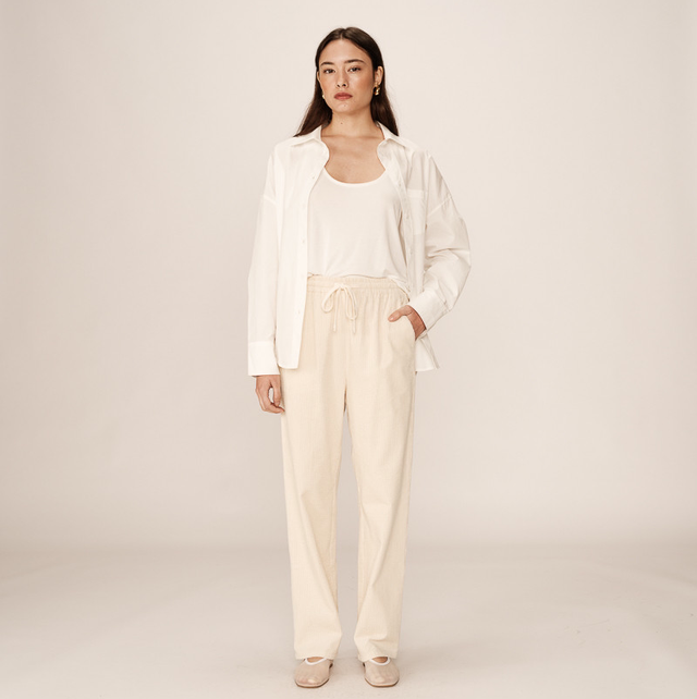 Corduroy Trousers Ecru