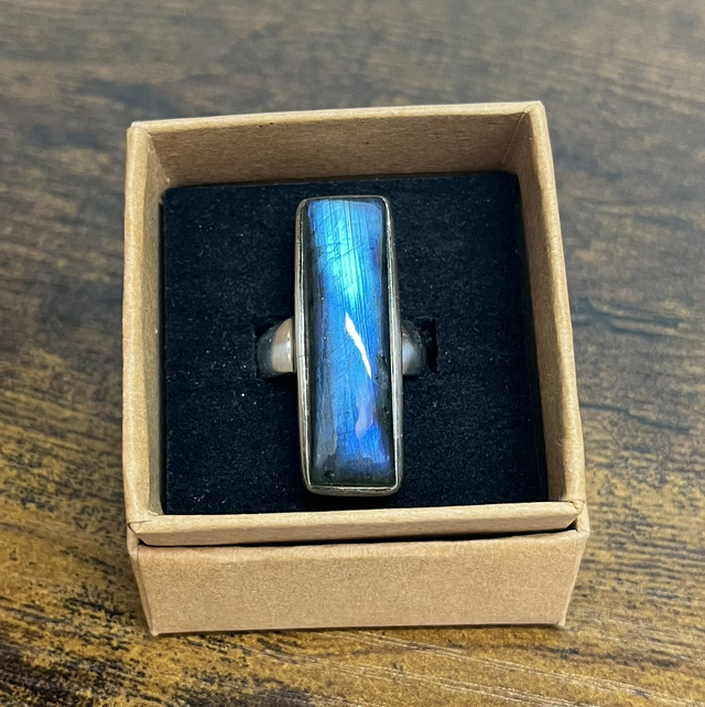 Bague en argent et Labradorite - Taille 58