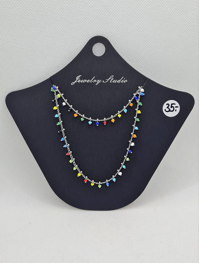 Parure duo "Cindy" en acier inoxydable argent (bracelet + collier assorti)