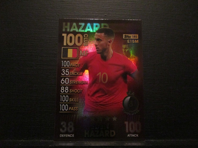 Eden Hazard - 100 Club Match Attax 101 Original Trading Card