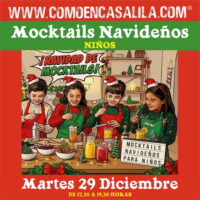 Taller Mocktails Navidad Niños