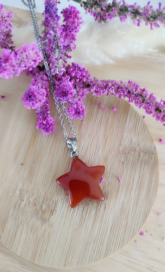 Pendentif Étoile Cornaline