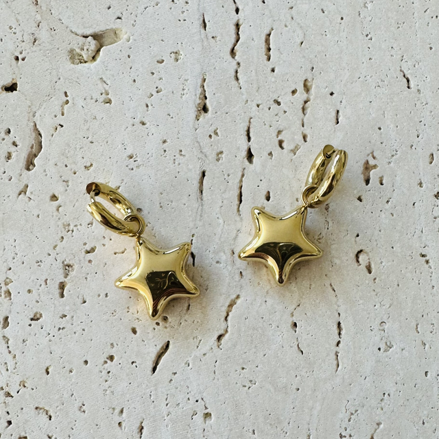 Oorbellen ster goud groot 