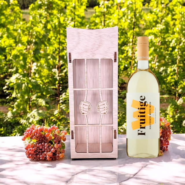 Unieke Houten Drankkist met Persoonlijke Gravure en Handjes Klein