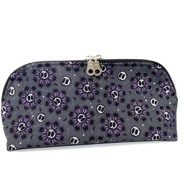 Large Floral Skulls Pouch 