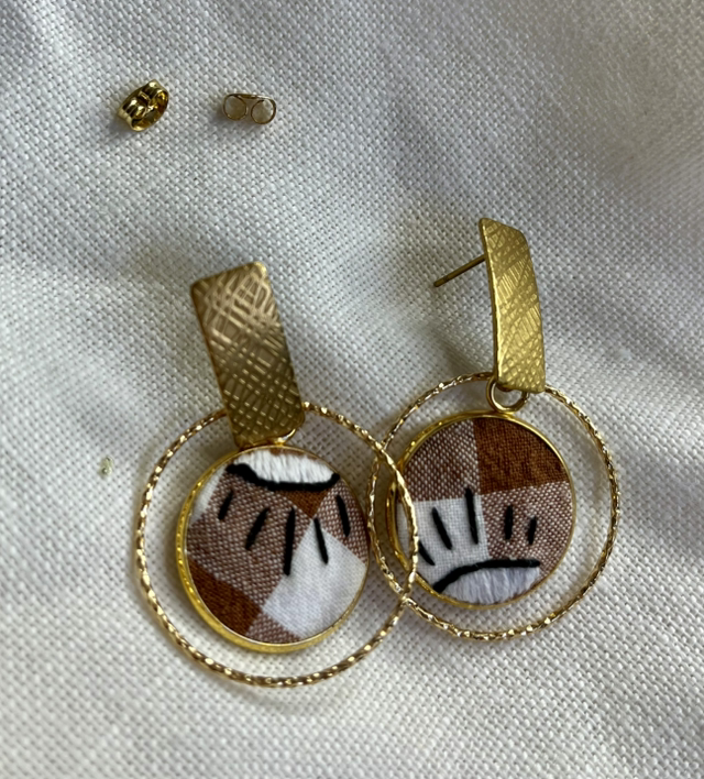 Boucles d’oreilles *Aurore* Vichy Marron 