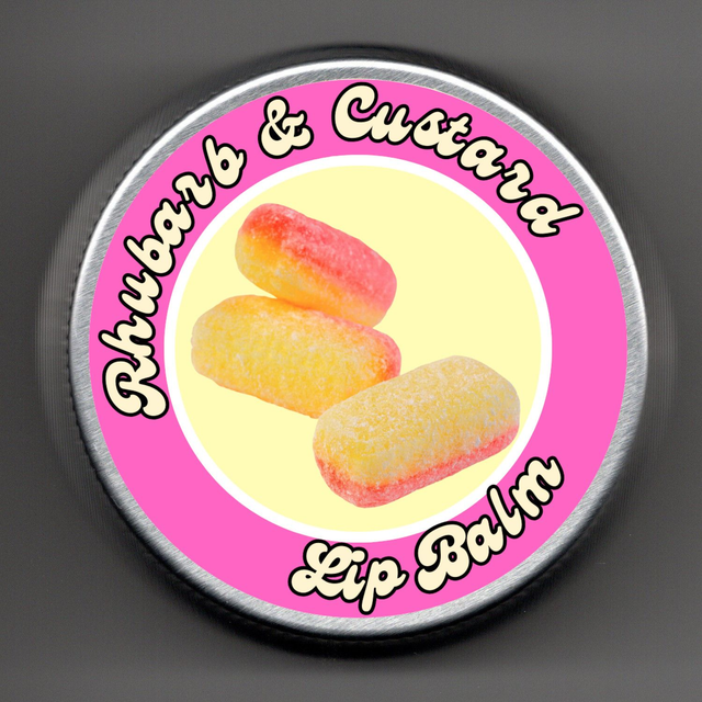 Rhubarb &amp; Custard Flavour Lip Balm (20g)
