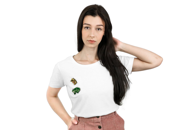T-shirt en Coton avec Applique de Grenouille et Couronne Un Jour Mon Prince Viendra